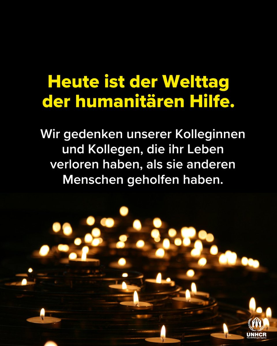 UNHCR_de's tweet photo. Am #WorldHumanitarianDay erinnern wir an die humanitären Helferinnen und Helfer, die selbst nie von ihrem Einsatz nach Hause zurückkehren konnten. https://t.co/HdIth3K9ep