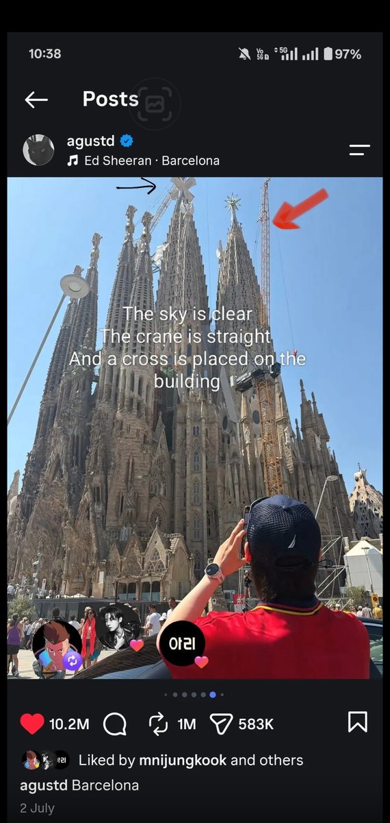 ParkMin7411's tweet photo. But those who cannot see the truth and believe false evidence to be true, they should understand the difference between the pictures once.
Goara went to Barcelona in 2024. These are her old photos which she reposted on July 2. https://t.co/pCz9iyr3OI