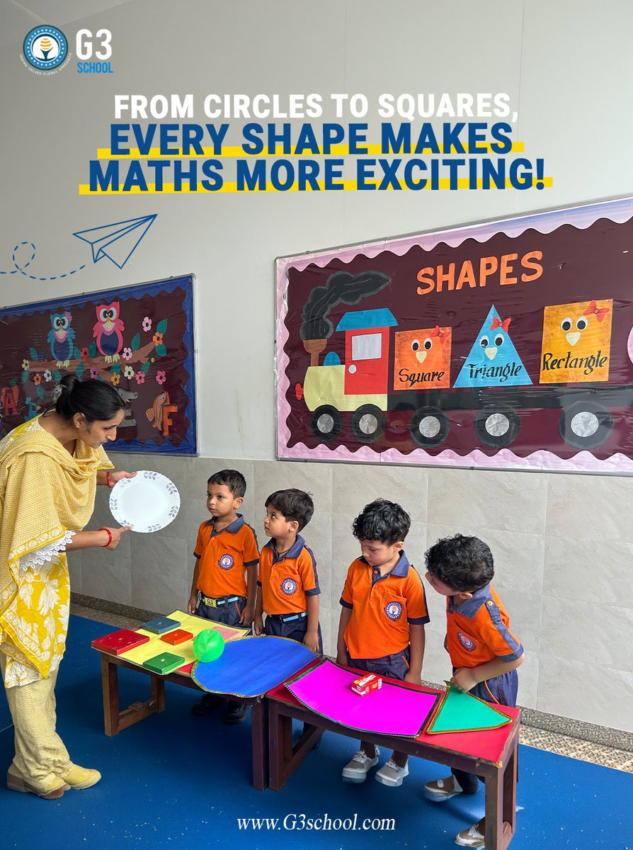g3school's tweet photo. Our students turned shapes into a fun maths experience, exploring, identifying and learning through hands-on activities that made every mathematical concept more engaging and memorable.
#CBSESchool #CBSESchoolSonipat #SonipatSchools #MathsActivity #MathsLearning https://t.co/0BsAnLoNqh