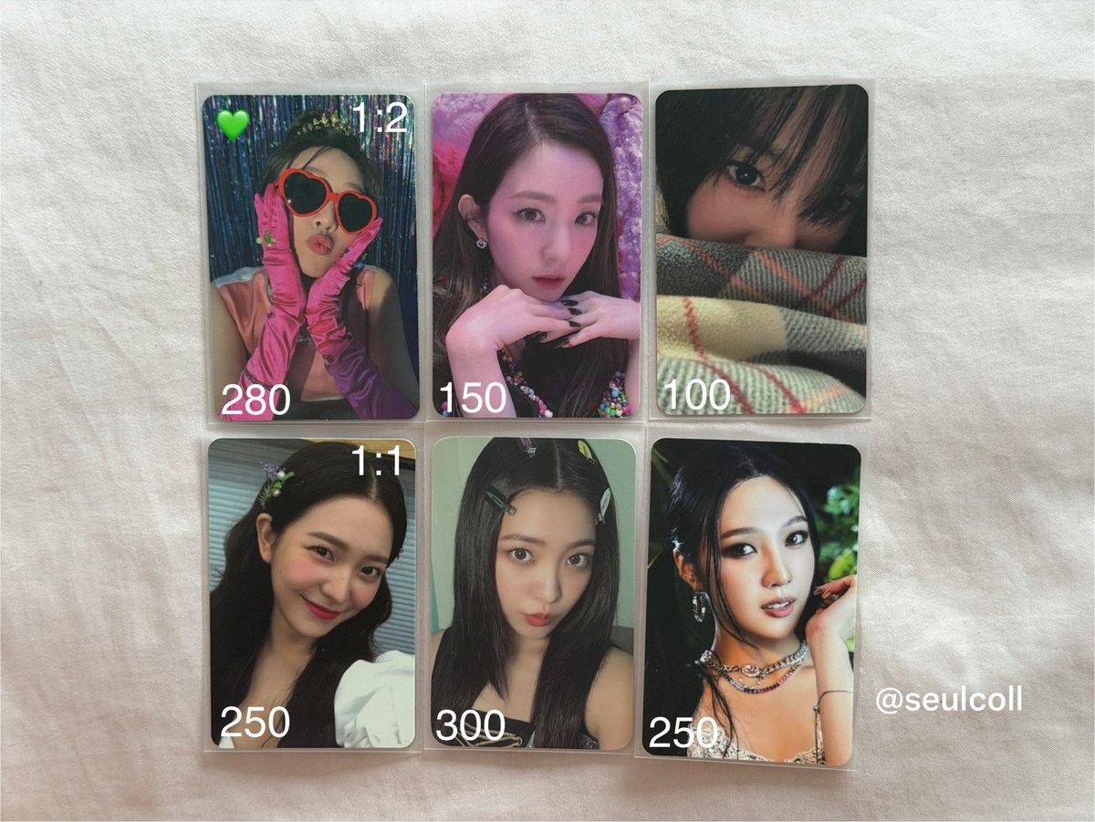 seulcoll's tweet photo. 𑣲𝄞 selling my non-seulgi pcs!

𖦹 prices in photo
𖦹 can take all for 1,250 
𖦹 see reply for more info

📬 dm if inch!

🏷️ wts lfb ph irene joy yeri red velvet rv chill kill hello photobook pb kt4u ktown4u kumotrene queendom qd smcu smtown pc https://t.co/WS669Ygbss