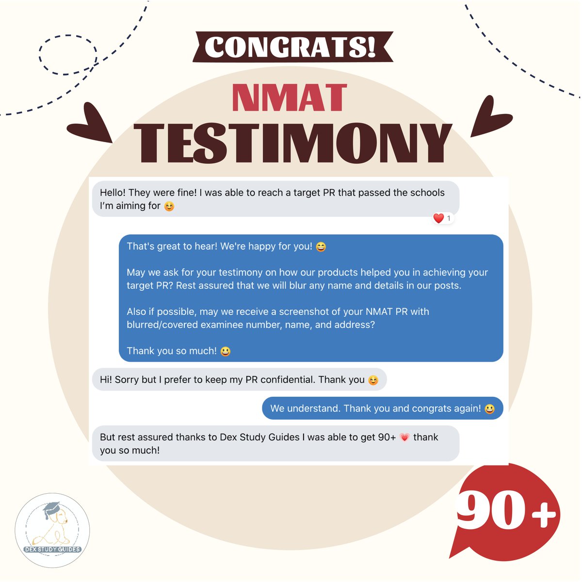 DexStudyGuides's tweet photo. 🎉 Congrats to all the NMAT takers! 📷 We're so proud of everyone who tackled the NMAT!  

Here are a few testimonies from our amazing community.

#medtwt #studytwt #studytwtph #NMAT #NMATReview https://t.co/3w5D5JDJgl