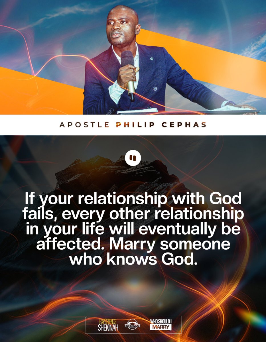 Apostlephilipc's tweet photo. WHO SHOULD I MARRY - THE SHEKINAH EXPERIENCE WITH APOSTLE PHILIP CEPHAS https://t.co/5aRXivlIUG
