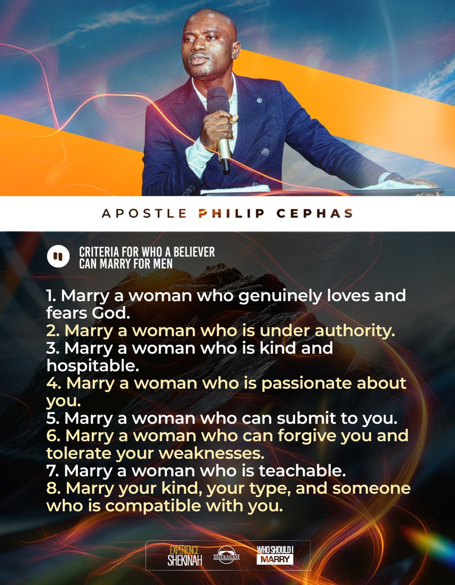 Apostlephilipc's tweet photo. WHO SHOULD I MARRY - THE SHEKINAH EXPERIENCE WITH APOSTLE PHILIP CEPHAS https://t.co/URPL2n5fVk