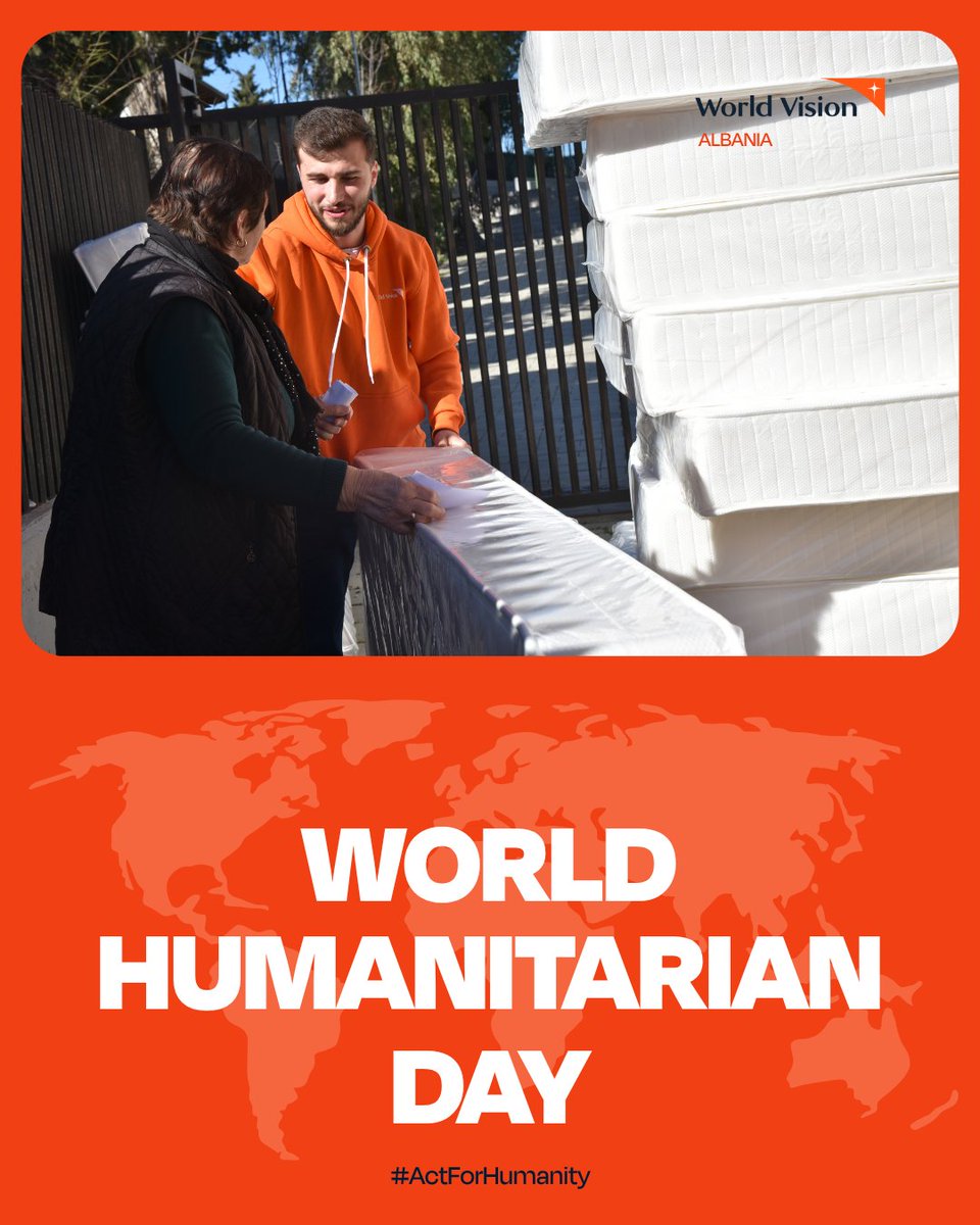 WVAlbania's tweet photo. 🌍 #WorldHumanitarianDay
Standing with children, families and communities.
From responding to emergencies to supporting recovery, @WVAlbania  is there before, during &amp; after crises - protecting children, supporting families, and helping communities move forward.
#ActForHumanity https://t.co/RqlfQDsTL1