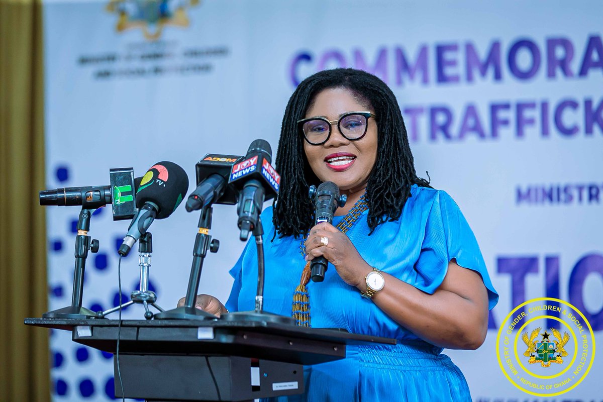 MoGCSP_Ghana's tweet photo. On 30th July, #Ghana joined the world to commemorate the '2026 #WorldDayAgainstTraffickingInPersons' (#BlueDay) with a symposium to reflect on Ghana’s progress in combating #humantrafficking and chart the way forward.

Ghana also celebrated its 20th #Anniversary of the HT #Law. https://t.co/Lp19CJCXRq