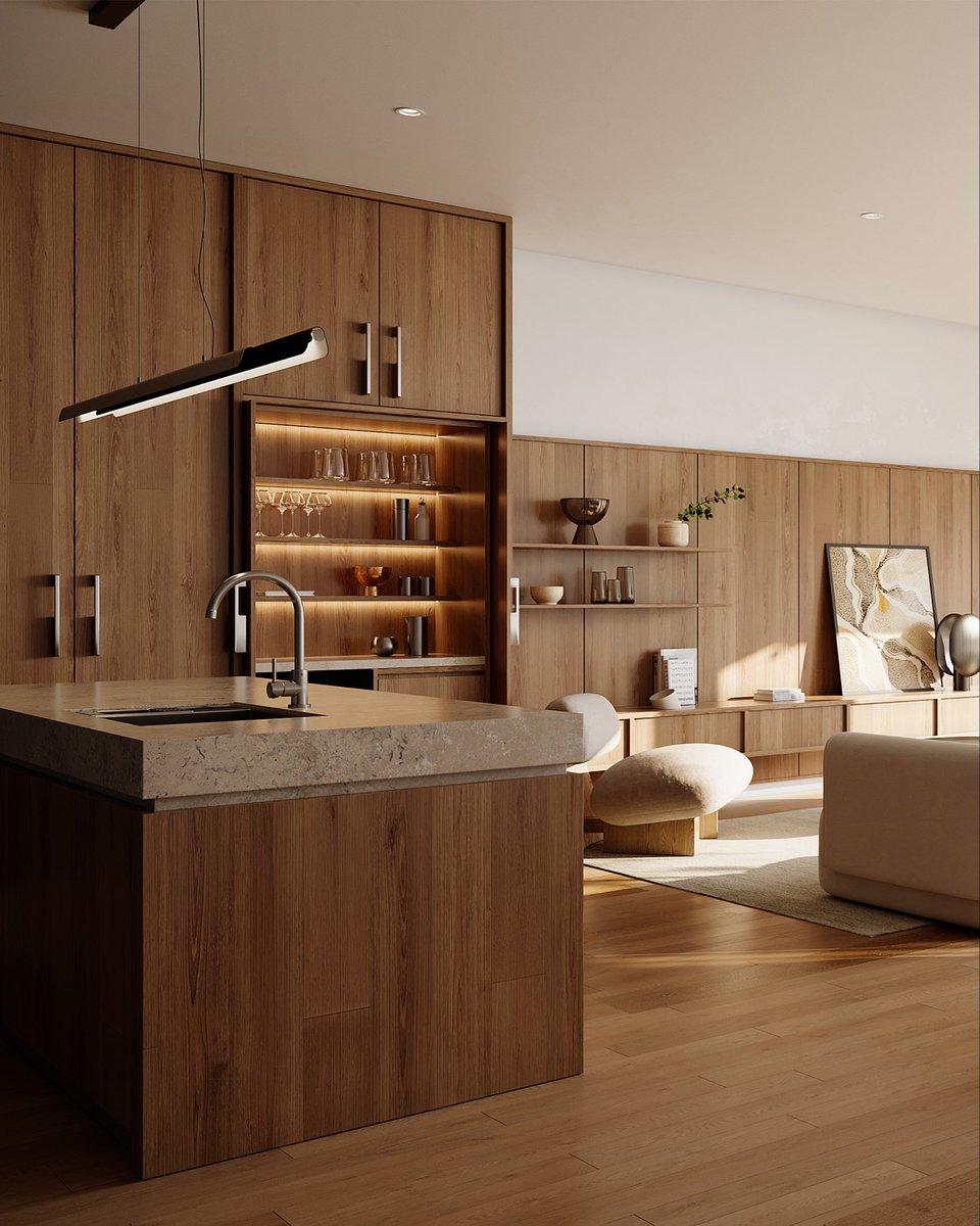 _kingwills's tweet photo. LIGHT STUDY

These renders were created as a personal lighting study and practice exercise. I recreated a few renders inspired by the incredible work of CUUB Studios, focusing on how natural light, shadows, materials, and atmosphere come together to shape an interior. https://t.co/jqokvV9evl