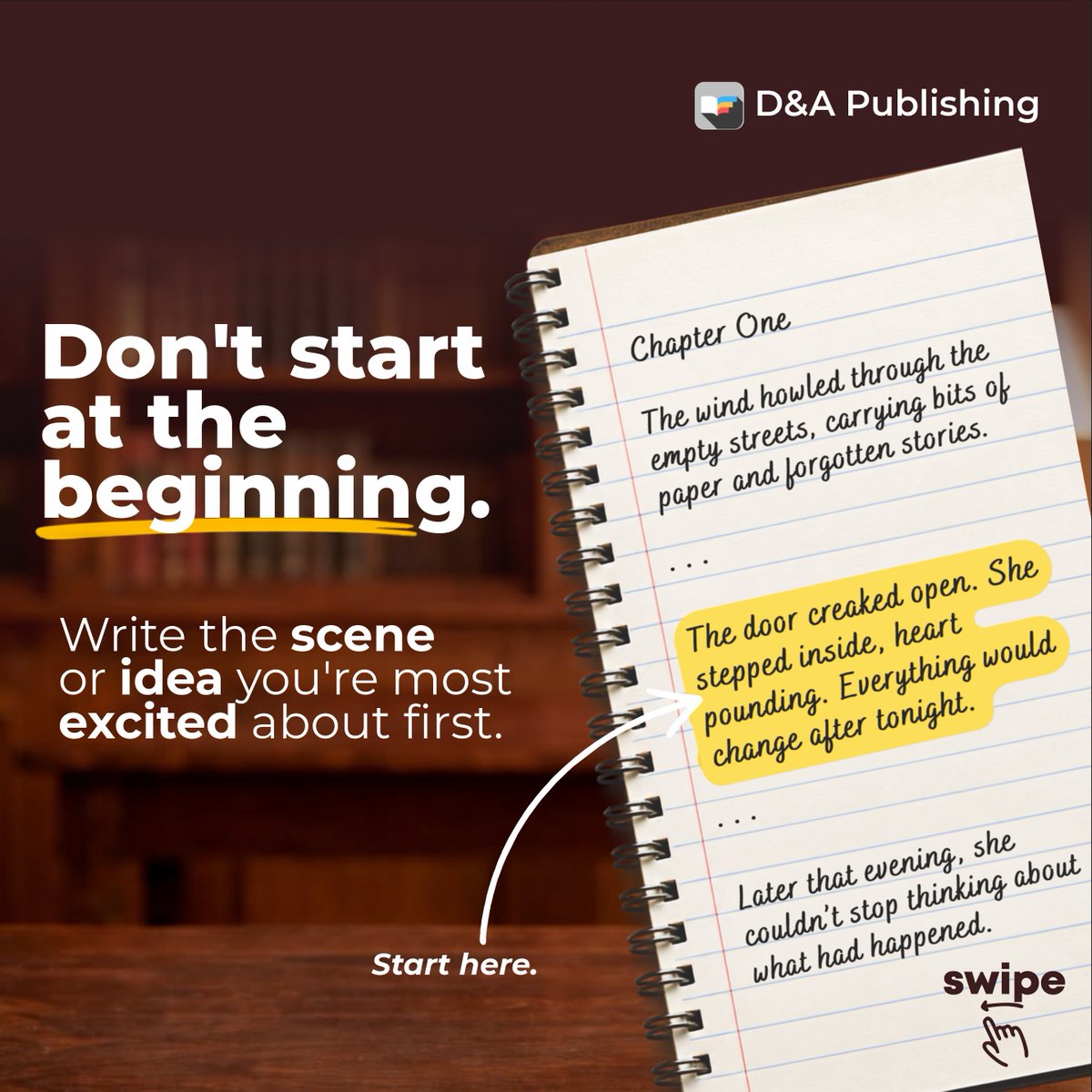 dandapublishing's tweet photo. These are our trusted tips to battle a blank page.✍️

Sometimes, the hardest part of  writing is simply knowing where to start. Whether you're working on a story, article, or personal piece, these tips can help you get your thoughts flowing.

Save this for next time &amp; follow https://t.co/3cb6BKOEra