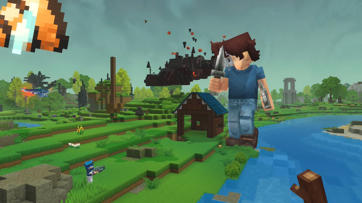 Hytale's tweet photo. @slikey @MelodicAlbuild 30 Devs vs. One Server (i think the devs won... 😅) https://t.co/1ETksZU5ml