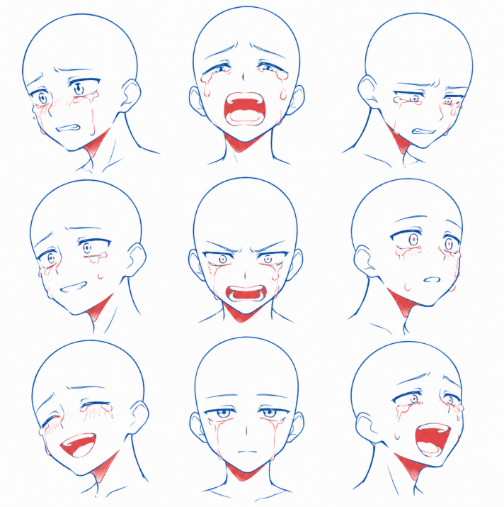 BearDesignX's tweet photo. How to draw tears of happiness/sadness https://t.co/8HFl21Ocdi
