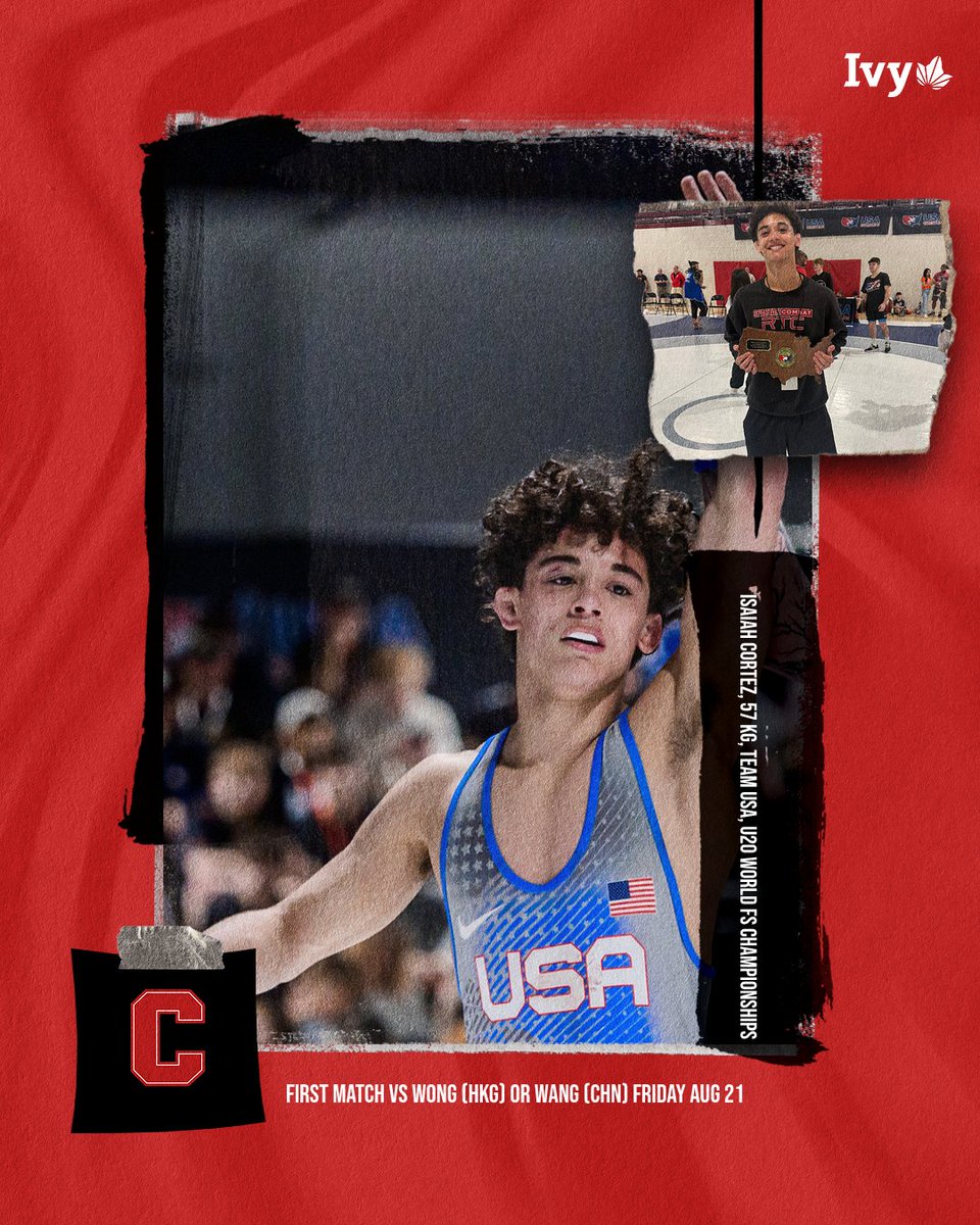 BigRedWrestling's tweet photo. The draw is out for Men’s FS at the U20 World Championships!

Isaiah Cortez starts Fri against Wong (HKG) or Wang (CHN) @ 57 kg

@APerentin begins Sat vs James (USA) or Vokal (SVK) @ 74 kg

First whistle is 4 am Eastern time, live on Flowrestling https://t.co/ZNWy6axIpj