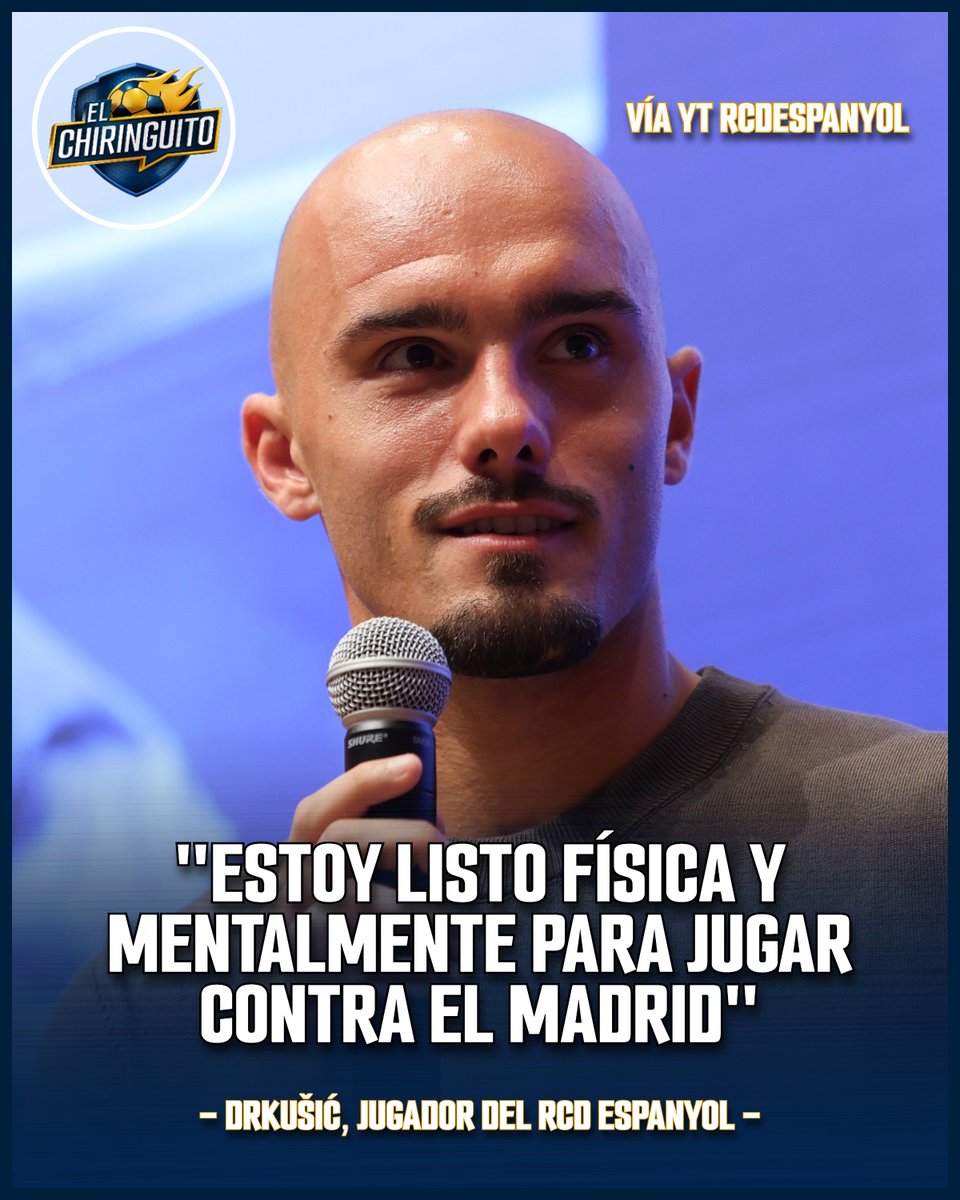 elchiringuitotv's tweet photo. 🎙️ Drkušić, en su presentación, sobre jugar contra el Real Madrid esta jornada:

✅ "Somos profesionales, tenemos que estar listos siempre". https://t.co/bon0AxUaP4