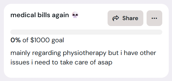 spikermonster's tweet photo. i set a goal. i don't expect to reach it so no pressure, it's just so people know how much i've received https://t.co/M1G92zHc4P