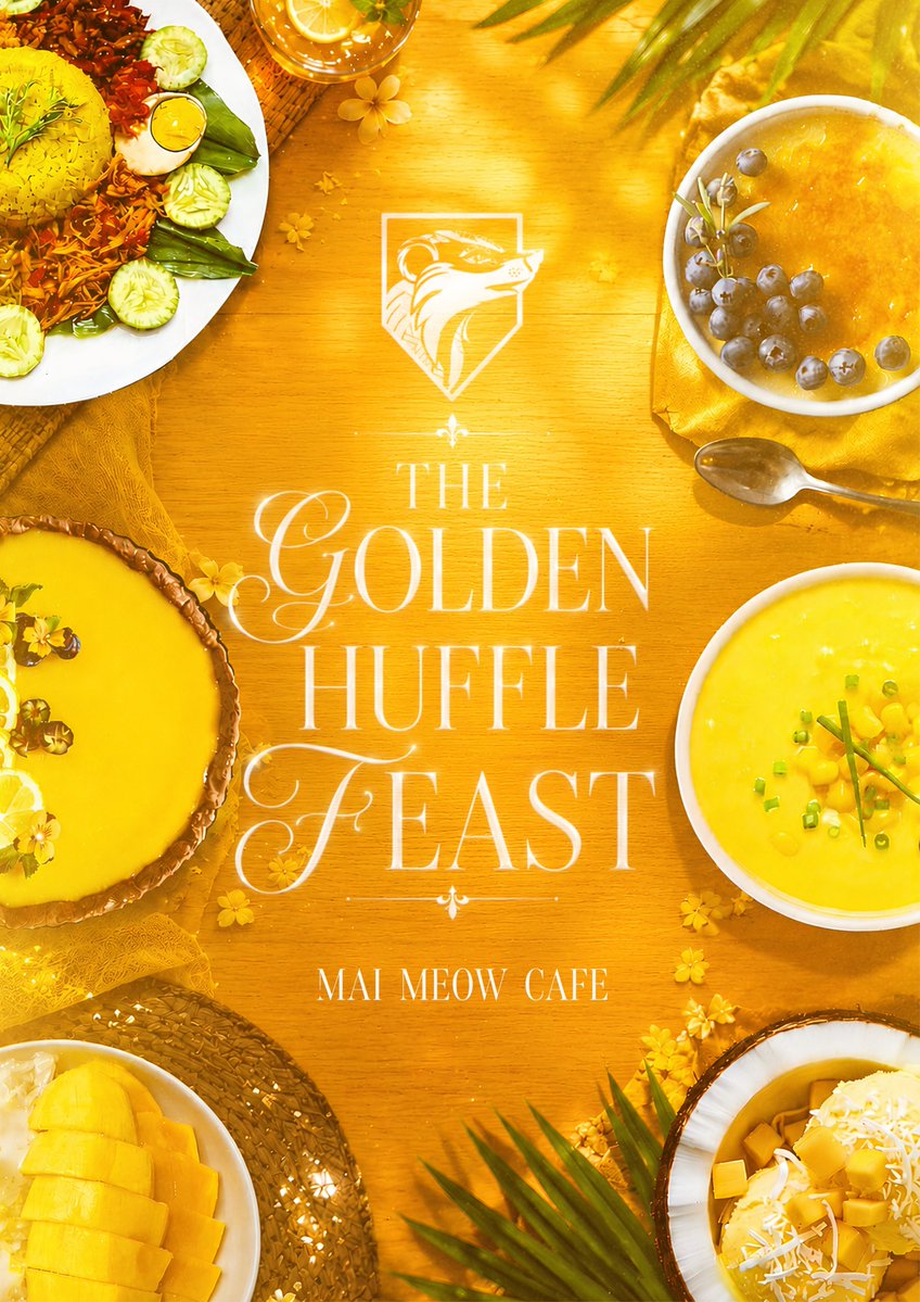 MAIMEOWCAT's tweet photo. 𓇼 𝐃𝐀𝐘 𝟎𝟐 — 𝐓𝐇𝐄 𝐆𝐎𝐋𝐃𝐄𝐍 𝐇𝐔𝐅𝐅𝐋𝐄 𝐅𝐄𝐀𝐒𝐓 🦡✨

Inspired by the warmth and generosity of Hufflepuff, today’s feast is made for sharing—good food, sweet company, and plenty of golden moments tucked between every bite. https://t.co/tCRPu7sAp9