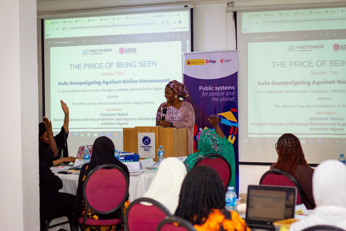 FactC_Africa's tweet photo. Day 1 has set the foundation. Participants will then move into campaign development, coalition-building and practical deployment, turning knowledge into actionable, youth-led campaigns that amplify women’s voices and strengthen their participation in Nigeria’s democratic process. https://t.co/BDErReSQKY
