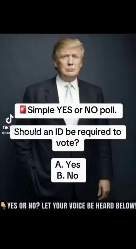SummerRaino090's tweet photo. BREAKING: Donald Trump is calling for single-day voting, paper ballots, and government-issued voter ID in all future elections.

Would you support this?

A. YES
B. NO https://t.co/waoQGX9ULW