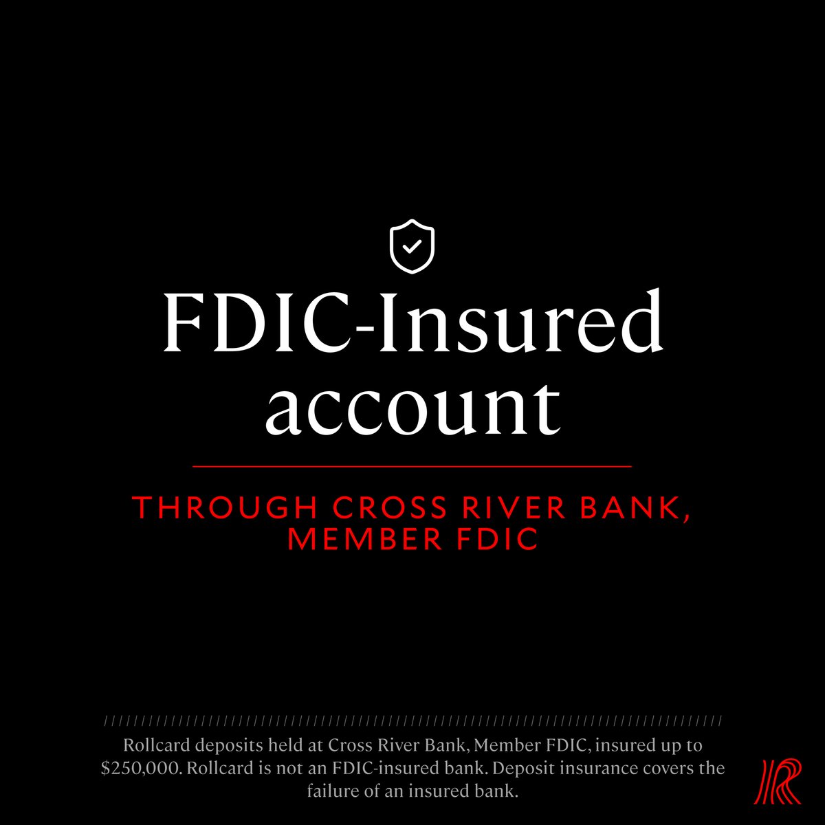 RollcardHQ's tweet photo. Your Rollcard debit card is connected to a dedicated, FDIC-insured bank account through Cross River Bank, Member FDIC.

Your betting funds stay separate from your personal finances. Better financial organization. Total control.

Because when it comes to your money, confidence starts with knowing it's protected.

Learn More: https://t.co/2n8vUoEWlK

Rollcard deposits held at Cross River Bank, Member FDIC, insured up to $250,000. Rollcard, LLC is not an FDIC-insured bank. Deposit insurance covers the failure of an insured bank.