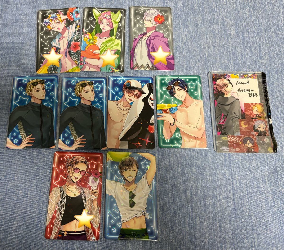 raven7348's tweet photo. 【交換】ツキウタ。 ALIVE SQ ツキプロ ツキスプ TSUKINO SPLASH NIGHT 特典 ホログラムカード

譲:画像のもの
求:春1枚>涙・空・廉　∞
郵送のみ
里津花は追加購入時の自引き分を出しております
画像内★は特典春含む無印同数以上のご交換
よろしくお願いいたします https://t.co/iPMKWogPxW