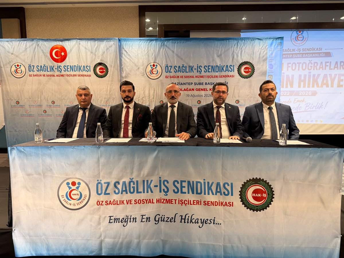 ozsagliksen's tweet photo. GAZİANTEP ŞUBEMİZİN 2. OLAĞAN GENEL KURULU YAPILDI ŞUBE BAŞKANIMIZ MEHMET GÖRGEL GÜVEN TAZELEDİ

Sendikamız Gaziantep Şube Başkanlığı 2. Olağan Genel Kurulu’nda tek liste halinde gidilen seçimlerde Şube Başkanlığına Mehmet Görgel yeniden seçilirken, şube yönetimi ise Mücahit Ergün, Gülbahar Yıldırım, İhsan Punar ve Sibel Emre’den oluştu.

⬇
https://t.co/cj72M1fG0G