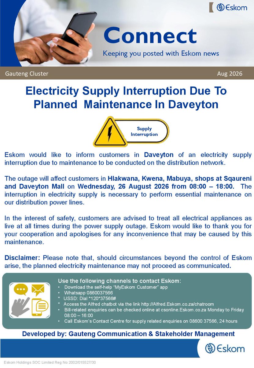 Outage area map