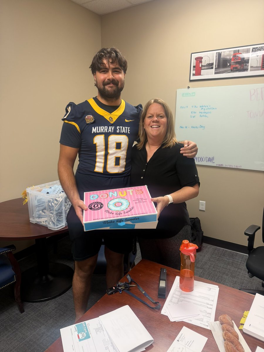 racersfootball's tweet photo. Welcome back Racer Nation 🍩 

We can’t wait to see you at the season opener vs EIU on August 27 at 6 p.m.

#GoRacers🏇 https://t.co/PpVYeK9Ypp
