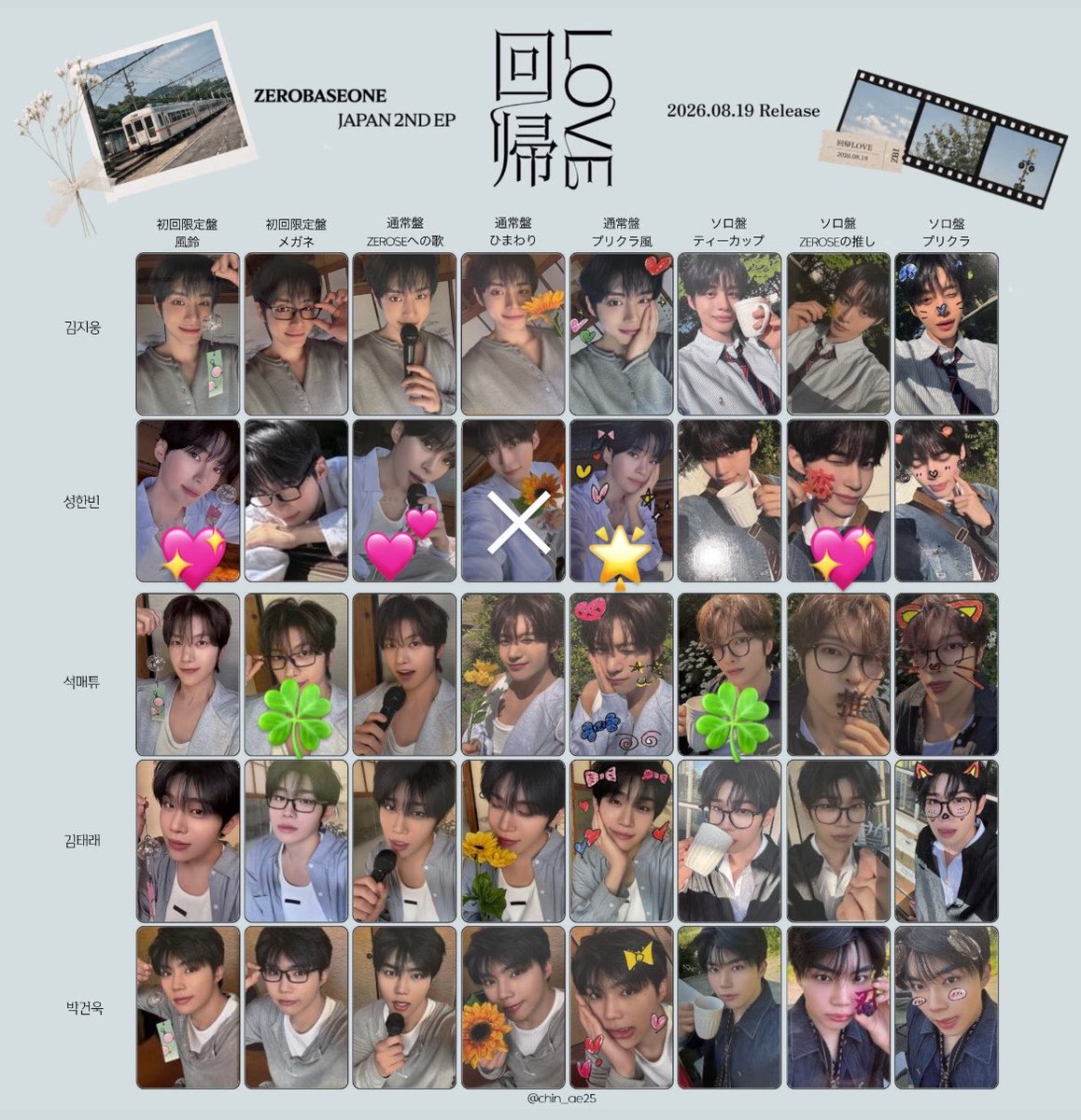 8fybj1's tweet photo. ZEROBASEONE ゼベワン 回帰LOVE 
アルバム トレカ交換 封入特典

求 ハンビン
　🌟＞💖＞💕
　切符とメッセージ「ハンビン駅〜」を求め　　
　ています!!
譲 メテュ
     切符 ジウン
      メッセージ ゴヌク「おうち着いたら～」

郵便希望です‼️
お気軽にお声掛けください🍀 https://t.co/ZsEJsj7DJ9