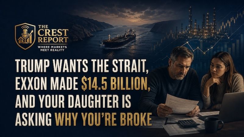 GoldenCrestGold's tweet photo. Exxon: $14.5B in Q2 profit. More than double last year.
Chevron: $12.1B. Four times last year's number.

Same quarter the US filled the oil supply gap from the Iran war.
So why is gas still over $4?

This week's Crest Report 🎙️

https://t.co/HDe2A81n6B

#Gold #Silver https://t.co/wqjjssrhc2