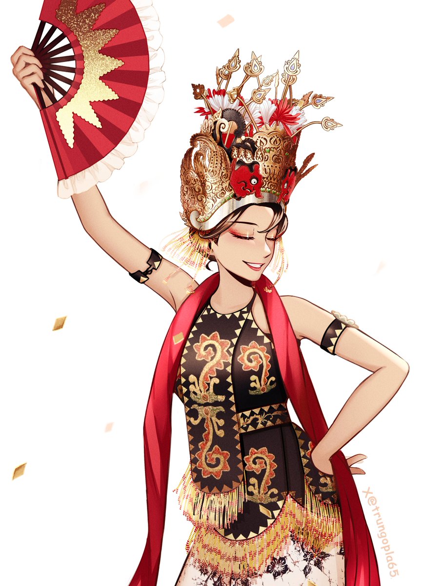 trungopla65's tweet photo. Just finished 1/2 of my SEAblings art  🥹 🫶
She's my 🇮🇩 Oc doing the Gandrung dance. I’ll finish my 🇻🇳 Oc on VN’s birthday
 
#Indonesia #OC #Gandrung 
#EastJava #Bayuwangi
#Gandrung_Banyuwangi_Dance 
#opla https://t.co/e57B1JYVJZ