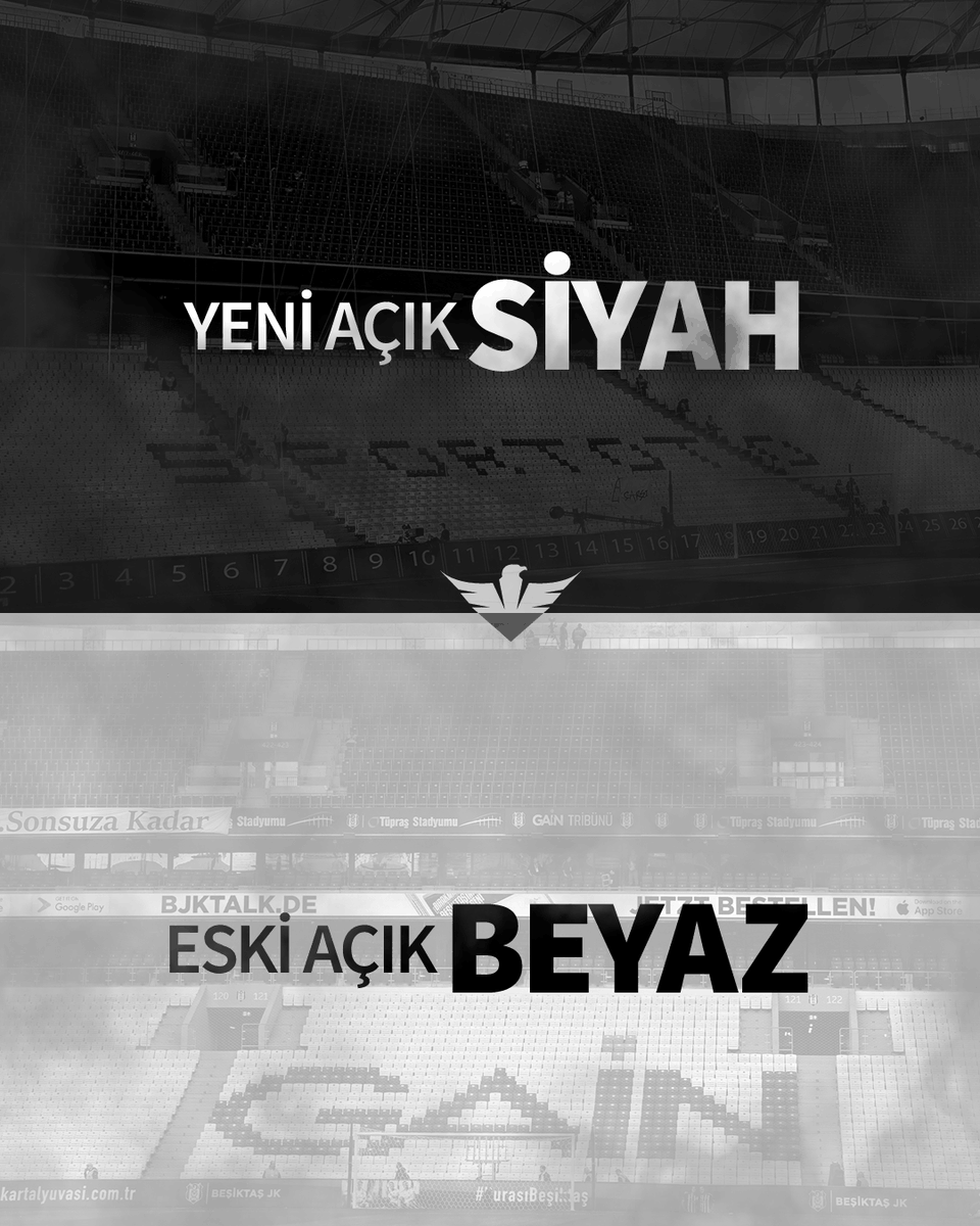 HaberKartali's tweet photo. ⚫️⚪️ Çarşı, Kauno Zalgiris maçında Kuzey tribününe gelecek taraftarların siyah, Güney tribününe gelecek taraftarların beyaz giyinmesini istedi. https://t.co/2L6FaDuVEj