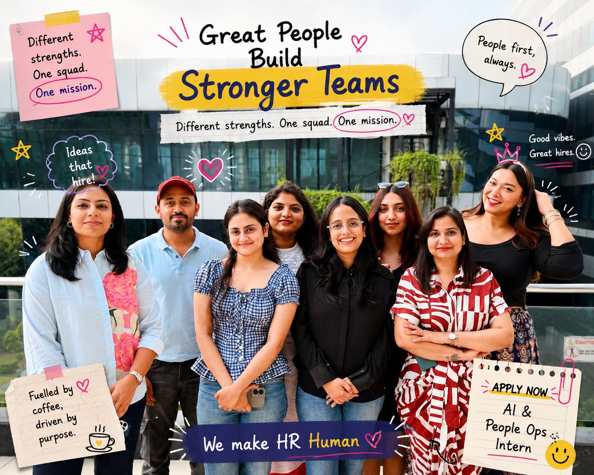 LifeTestMuAI's tweet photo. HR ≠ just hiring &amp; policies. 

Build. Experiment. Question. Impact.

Join @testmuai  as an AI &amp; People Ops Intern and work on Talent Strategy + Employer Branding.

📍 Noida | 6 Months | PPO opportunity
🔗 Apply: https://t.co/B50mMblzdy https://t.co/Ng1BgA9P52