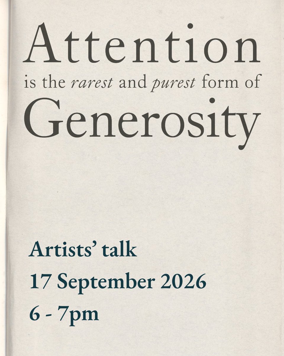CRASSHlive's tweet photo. Join us on 17 Sep at 6pm to explore the stories that underpin our current art exhibition 'Attention is the Rarest and Purest Form of Generosity'

Led by Beverley Carruthers with Clio Lloyd-Jacob, Idit Elia Nathan, Sara Paynter, Sarah Wood &amp; Rachel Wooller

https://t.co/Nl1H7o5k4S https://t.co/35KeFNG3z6