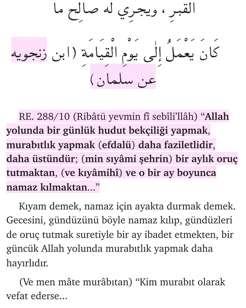 kotkuorg's tweet photo. Allah yolunda bir günlük hudut bekçiliği yapmak, murabıtlık yapmak (efdalü) daha faziletlidir, daha üstündür; (min sıyâmi şehrin) bir aylık oruç tutmaktan, (ve kıyâmihî) ve o bir ay boyunca namaz kılmaktan...

https://t.co/n2MMhRYGzI https://t.co/mR4qSSvHAv