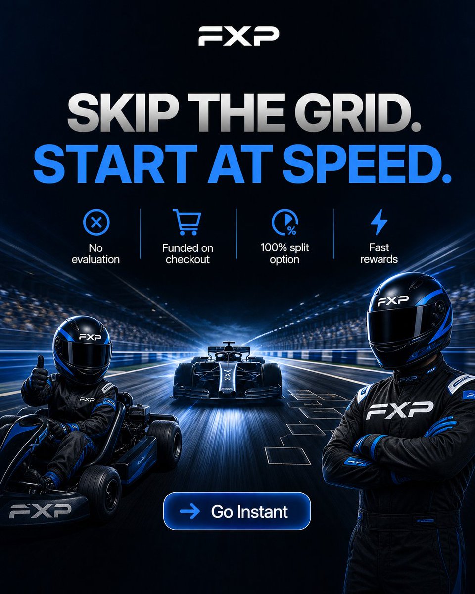 fx_pec's tweet photo. 🏁 Skip the Evaluation. Go Instant.

No evaluation. Funded at checkout.
 Flexible reward options. 

Choose your setup and trade with FXP.

Subject to program rules. Trading involves risk. https://t.co/xgiEArD0b7