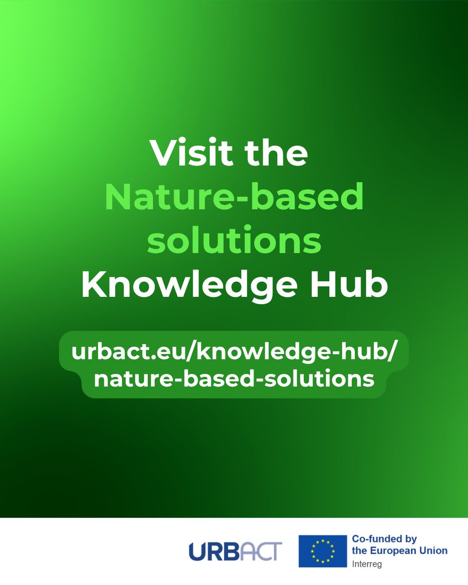 URBACT's tweet photo. 🌳What if nature was one of your city's most powerful planning tools?
EU cities are using nature-based solutions to address climate challenges, boost biodiversity and create healthier places to live.
Get inspiration on the new URBACT #KnowledgeHub page: https://t.co/y4DI7y0skF https://t.co/4ezqlvMAWM
