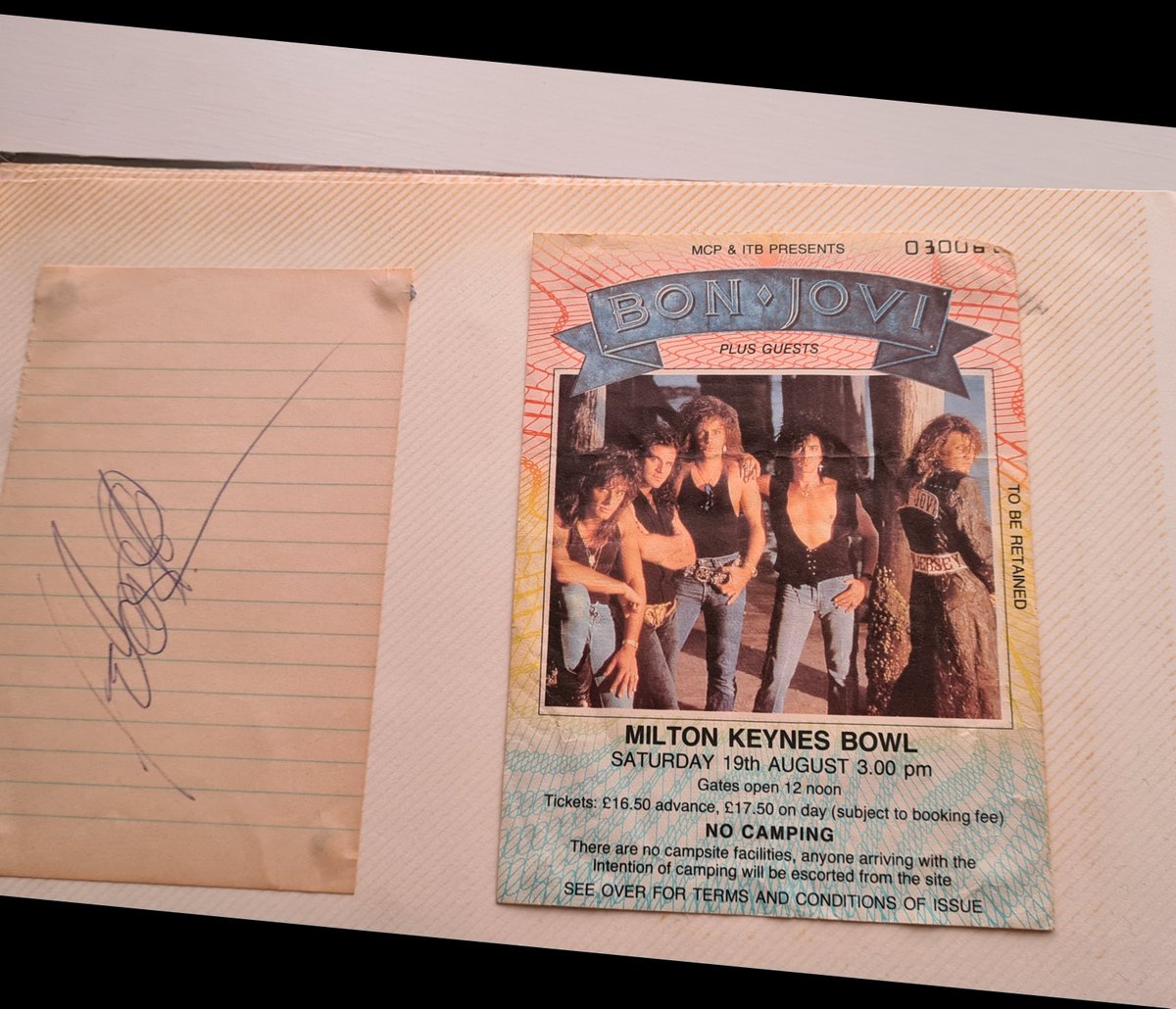 Bon Jovi 1989年Milton Keynesライブチケット半券 Bon Jovi 1989年