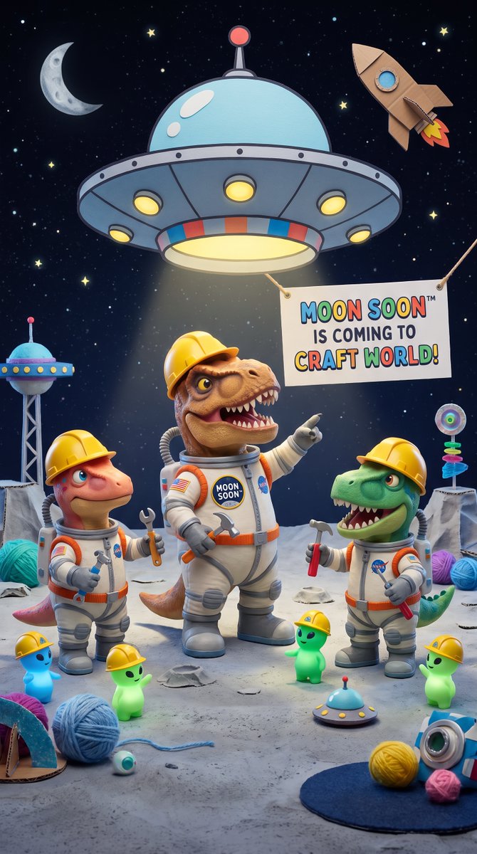GQ_Zone's tweet photo. MOON SOON™ SEASON IS COMING TO #CraftWorld! 🌕🛸
Something is watching the Dynos... It’s time to build Observatory! 🔭
🎁 Win: Up to $160 in resources, UFO Workers, rare Avatars &amp; cosmic Decos!
#Dynocoin #DynoMindshare 
@AngryDynomites on @Ronin_Network https://t.co/ZMBCNUG9H7