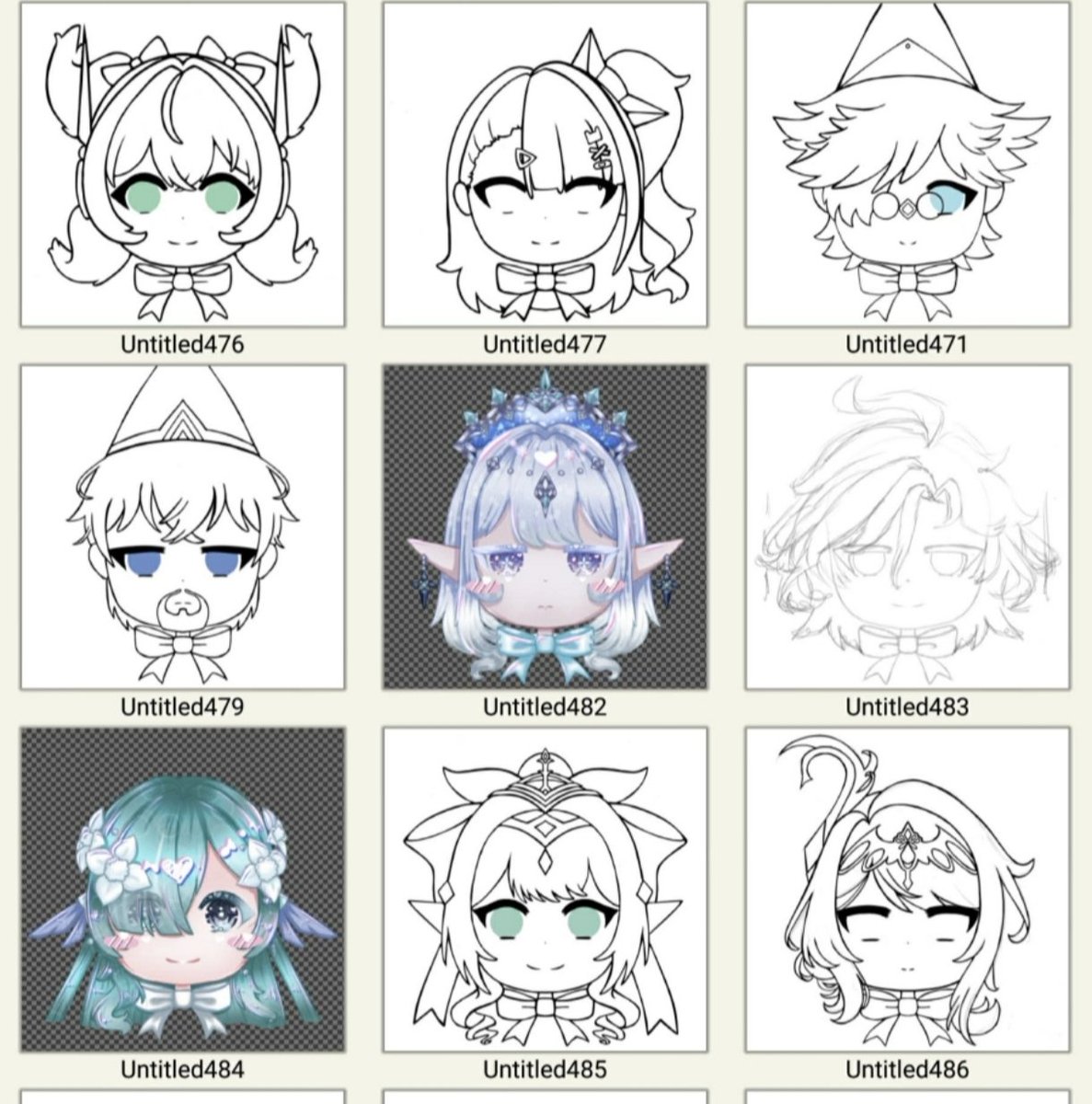 chuchiipom's tweet photo. Some wips I have for the chibi heads~ (and some finished ones xD)

Can you guess who they are?

I have #discounted commissions currently open on #Vgen! Get them while slots are around!

#ArtMoots #VgenCommissionsOpen #DiscountedCommissionsOpen https://t.co/tEy2pUKKNL