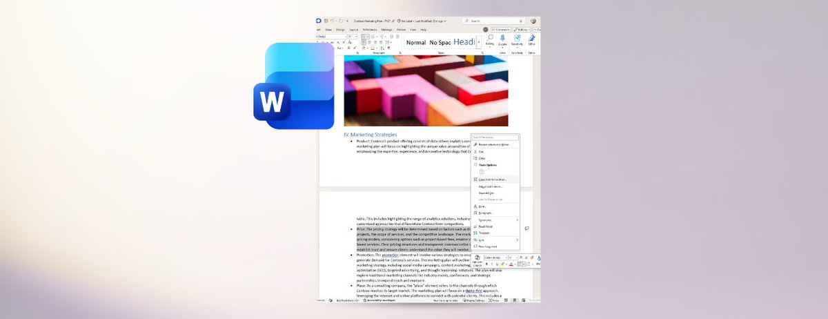 Msft365Insider's tweet photo. ✍️ Reviewing a long Word document with your team? 

You can now create a shareable link to a specific location in a document for Windows or Mac.

See how it works in our new blog by Rubba Ashwas, Senior Product Manager on the Microsoft Word team. https://t.co/Eoy5jOmq8u blog/microsoft365insiderblog/link-to-a-location-in-word-for-windows-and-mac/4541663 #MicrosoftWord