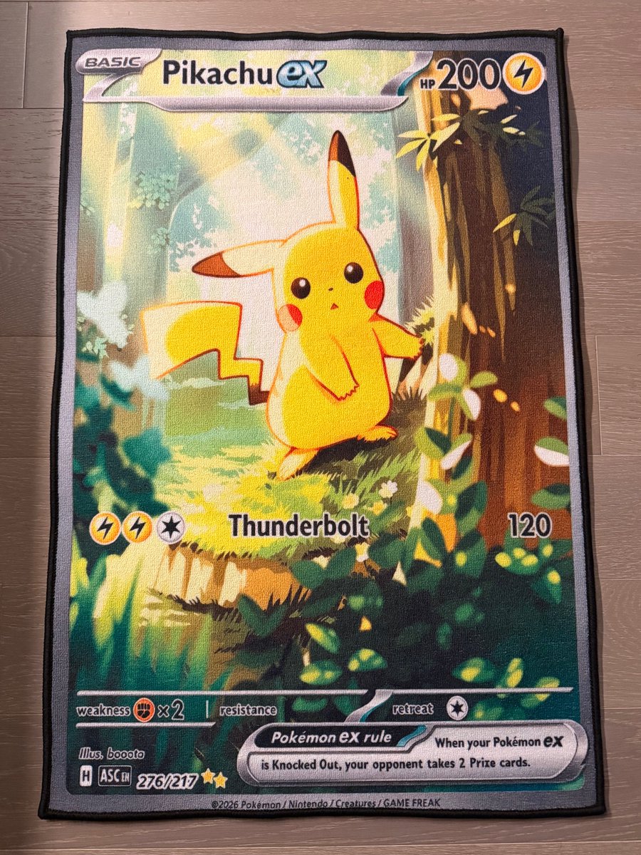 GetCreamApp's tweet photo. Giving away an Ascended Heroes ETB with a cool Treekachu rug that will change your apartment's entire vibe

Follow @GetCreamApp, like + RT... that's it

Winner announced 8/25 @ 8AM EST https://t.co/yt8lSxm0Ws