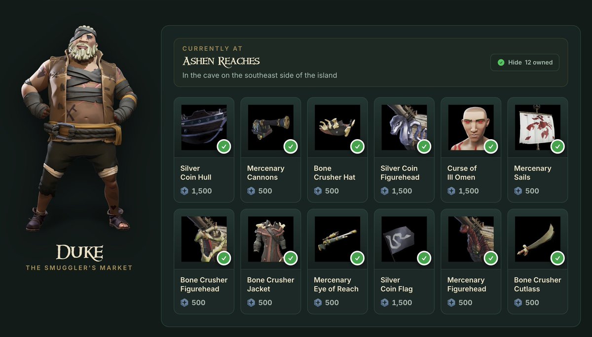 MrMancerGames's tweet photo. The Smuggler's Market and your Chest contents have come to Number Go Up - my @SeaOfThieves Companion App.

Come see what 700 other pirates are using to track their progress, view their friends proress, see rewards and so much more #BeMorePirate

https://t.co/DgwIVp2zNQ https://t.co/9VfspKA9ZF