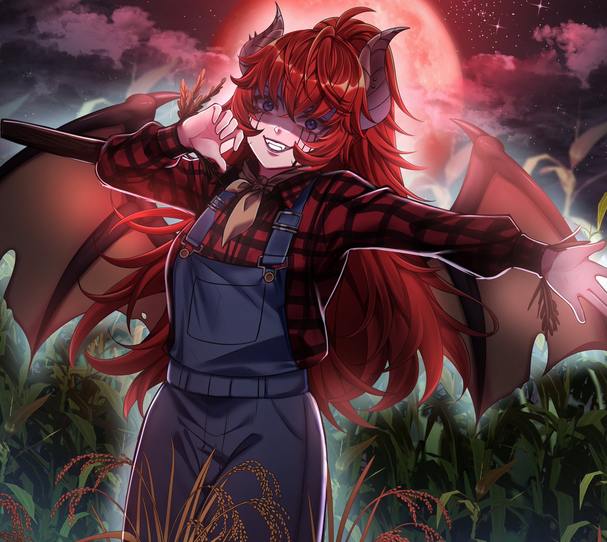 rin_teaQ's tweet photo. Blood moon Zen⛩️
#zentreart https://t.co/AtEE5eS2ox