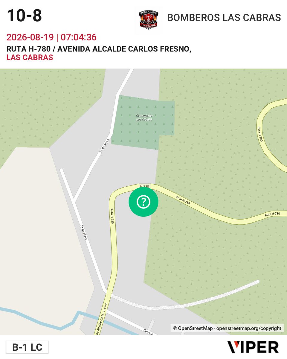 CentralUnif's tweet photo. 10-8 RUTA H-780 / AVENIDA ALCALDE CARLOS FRESNO B-1 LC https://t.co/JPwcrAQvHw