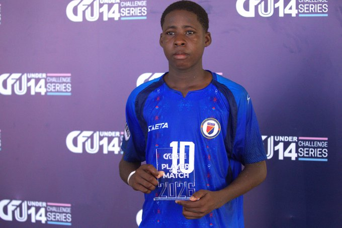 lequotidien509's tweet photo. CFU Challenge Series U-14 : Haïti s’impose 4-1 face à Trinidad-et-Tobago et signe une nouvelle victoire dans la compétition. Jerry Petit-Homme, auteur d’un doublé, a été désigné MVP de la rencontre.#Grenadiers #lequotidien509 #Haiti #Football #CFUChallengeSeries, https://t.co/GjfQMH9RPs