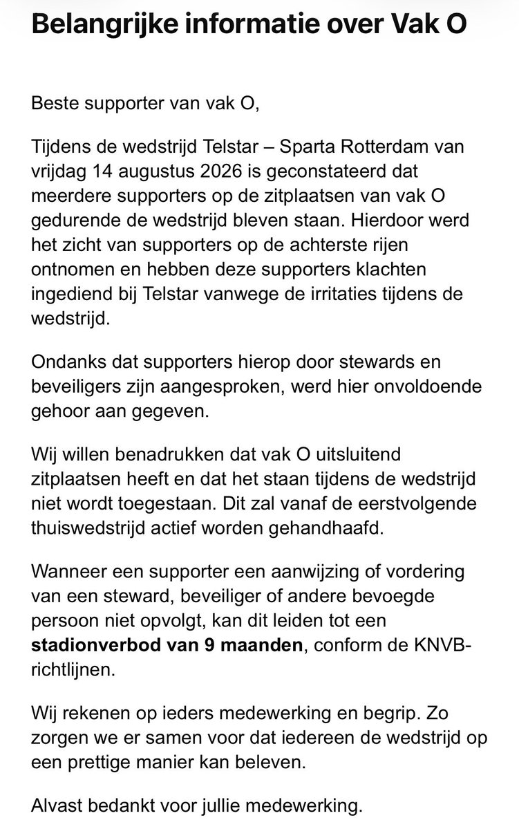 JochemdeHoog's tweet photo. Eerst worden weg gestuurd bij vak f. Vinden we nieuwe plek op vak o. Staan we daar 2/3 jaar met steeds grotere groep. Gaan ze ons daar weer wegpesten. Behalve dat we bier drinken en af en toe wat roepen doen wij geen vlieg kwaad. Andere oplossing een idee?
@telstar1963nv https://t.co/tj2quiywUH