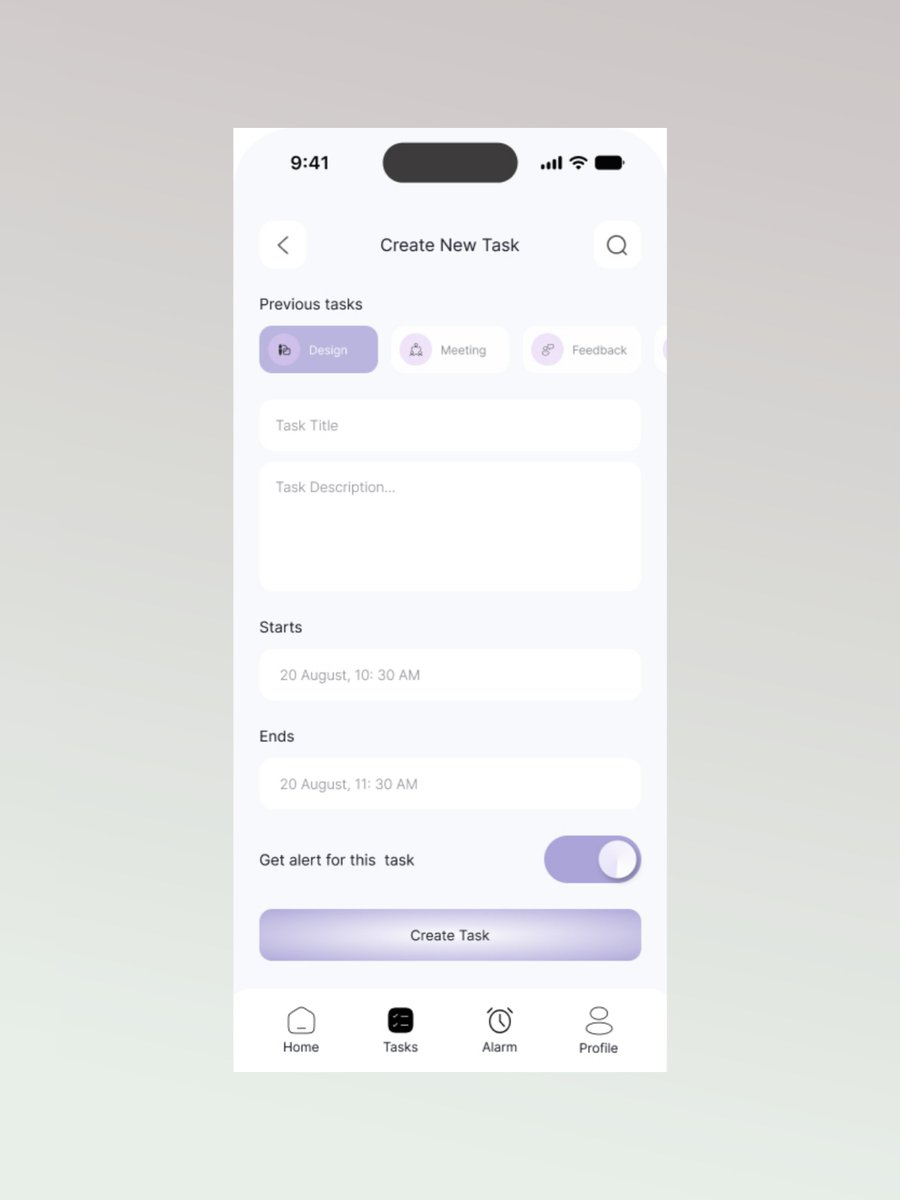 adexdesignpro's tweet photo. Another screen added. 
Interface that allows the user to create his tasks  and be alerted for the schedule seamlessly. https://t.co/qPmeeLCvc0