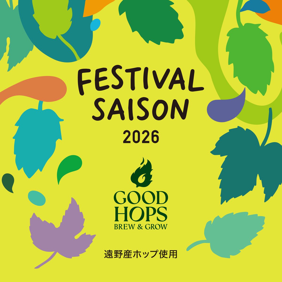 goodhops_jp's tweet photo. 新作「FESTIVAL SAISON」リリースのお知らせ🔥

本日8/19（水）より、新作「FESTIVAL SAISON」の販売を開始しました🥳🎉

◆商品名：FESTIVAL SAISON

STYLE：SAISON
ABV：6.0%
HOPS：遠野産カスケード、遠野産ノー・ウィンド、遠野産アンカウンタブル、遠野産ザーツ

ホップの生産地・遠野では、収穫が始まると、喜びと熱気に包まれる特別な季節が訪れます。自社で栽培管理・加工した遠野産ホップのルプリンパウダーを使用し、柑橘を中心に、ほのかに南国の果実を思わせる華やかな香りを引き出しました。自社開発の新品種ホップ2種も使用。ホップとセゾン酵母が調和した、収穫の喜びを分かち合う特別な味わいです。一緒に収穫の季節をお祝いしましょう！

＊

本商品は、「遠野ホップ収穫祭2026」に向けて製造した限定コラボ商品です。今年の収穫祭では、遠野市内の3つの醸造所が、同じ遠野産ホップを使ったコラボビールをそれぞれ製造しました。

使用したのは、GOOD HOPSが栽培管理・加工した遠野産ホップのルプリンパウダー。カスケードと自社開発品種「ノー・ウィンド」を、上閉伊酒造 ズモナビールと遠野醸造にも提供し、それぞれの醸造所が異なるスタイルの限定商品に仕上げています。

GOOD HOPSでは、カスケードとノー・ウィンドに加え、自社開発の新品種「アンカウンタブル」も使用。遠野産ホップ100％で、3品種の個性とセゾン酵母を掛け合わせ、ホップの香りが賑やかに広がるセゾンに仕上げました。

イベントでの販売が中心となるため、樽の外販、缶ともにいつもより少ない数量でのご用意となります。 今年も無事に遠野でホップの収穫を迎えられたことを、この商品とともに楽しんでいただけたら嬉しいです。

一般、業務店向けともに本日より販売開始です👍

一般向けのオンラインショップは、固定ポストよりご確認ください🔥@goodhops_jp