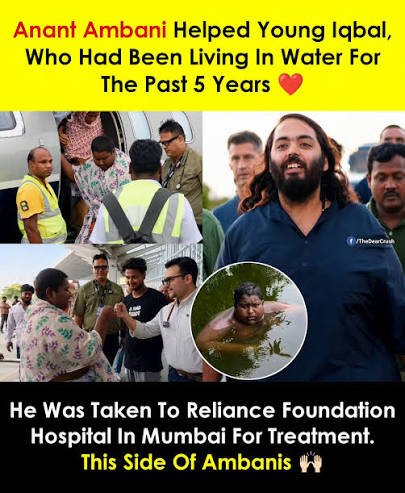 Bm_Atish_7's tweet photo. #AnantHelpsIqbal Anant Ambani’s support for Iqbal is a reminder that true wealth lies in empathy and kindness. Actions of the heart build enduring legacies. 🌟💕 https://t.co/Y3n7XQP0db