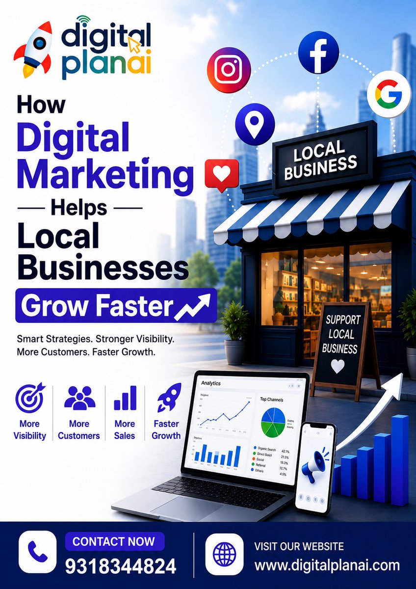 digitalplanai's tweet photo. 🚀 Grow Local. Go Digital.

More visibility. More customers. More sales. 📈
Let Digital Planai take your business online! 💻✨

📞 9318344824 | 🌐 https://t.co/w0JOgXcgya

#DigitalMarketing #LocalBusiness #BusinessGrowth #DigitalPlanai https://t.co/q4Te2p11uf