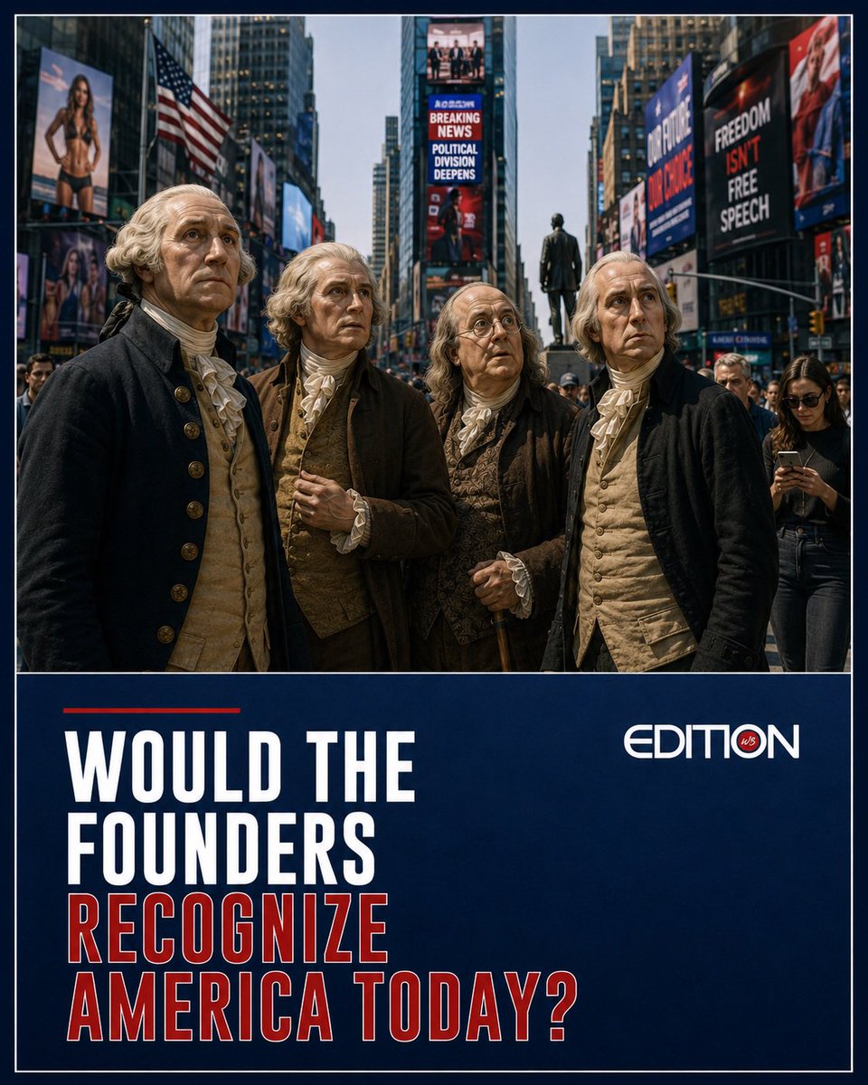 WBEdition's tweet photo. Would the Founders Recognize America Today? 🇺🇸

READ STORY 📲 https://t.co/UComaUkO7w

#AmericaFirst #USA #Christian #Conservative #WBEdition https://t.co/H9pKZsmq0k