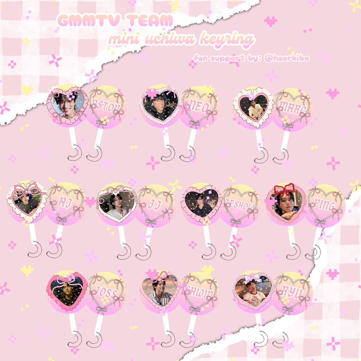 haerkibo's tweet photo. ⋆˚꩜｡𐔌՞. #AllStarGames2026 #TeamGMMTV freebies.՞𐦯⋆. 𐙚 ˚ by @haerkibo 

✮ gmmtv team mini uchiwa keyring ✮

⤷ all members available
⤷ limited quantity only, 1:1, random
⤷ loc and time TBA
⤷ onsite trades

see you! 🩷 https://t.co/gyIedmnE4p