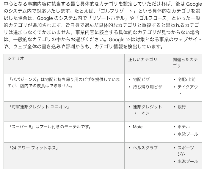 haseshout's tweet photo. Googleビジネスプロフィールのカテゴリの注意点について。

よく「当てはまりそうなカテゴリをなるべく多く入れよう」という誤った対策を目にします。例えば、「居酒屋」「和食店」「焼き鳥屋」「串焼き屋」の全部を多く入れてしまっています。

しかし、公式ヘルプにも、「ご自身で選んだ具体的なカテゴリと重複すると思われるカテゴリは追加しなくてかまいません」と書かれています。

重複するカテゴリを入れるのは、一見プラスに見えますが、多くのシーンではマイナスに働いています。

また、「テイクアウト」や「宅配/出前」カテゴリも誤用が多いです。

間違ったカテゴリ例として、「宅配と持ち帰り用のピザを提供しているから、宅配/出前テイクアウトを登録するのは誤り」という風に明記されています。

＞提供しているサービス、販売している商品、保有している設備を示すことではなく、事業内容を総合的に示すことが重要

とあるように「宅配サービスを提供しているから」で選ぶと失敗します。関連性が低くなりすぎるためです。

https://t.co/KNHckw70Gx
